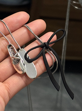 芭蕾公主风YK甜美芭蕾鞋蝴蝶结项链女小众长款可调节毛衣链