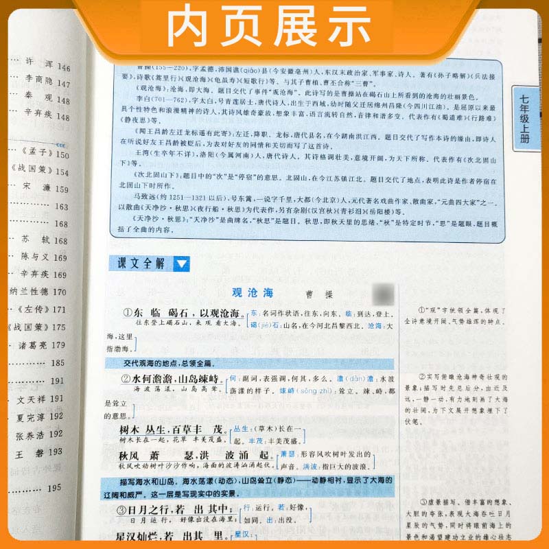 老蔡帮初中文言文全解全一册七八九年级语文课课通解析789年级文言文全解中考语文阅读训练一本通古文翻译书古诗词注释赏析大全