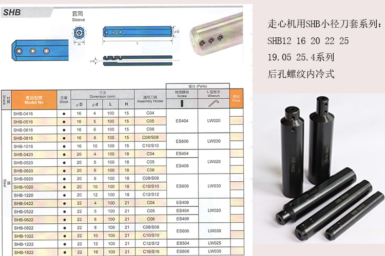 西铁城斯大走芯机车床内孔镗车刀杆SHB19.05套筒D25.4变径套刀套