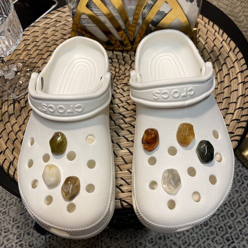 Crocs洞洞鞋鞋花不规则水墨晕染鞋花鞋扣鞋面装饰高级感小众diy - 图3