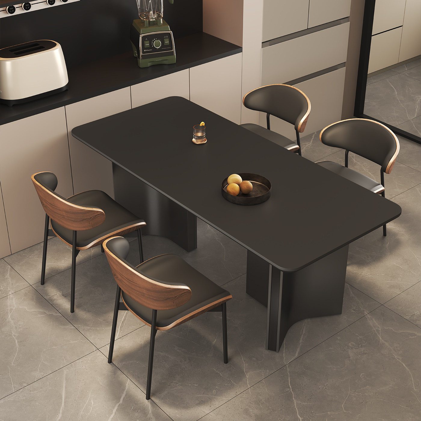 意式极简小户型长方形家用客厅现代简约岩板餐桌饭桌餐椅组合桌子,淘宝优惠券,粉丝福利购,淘宝优惠卷