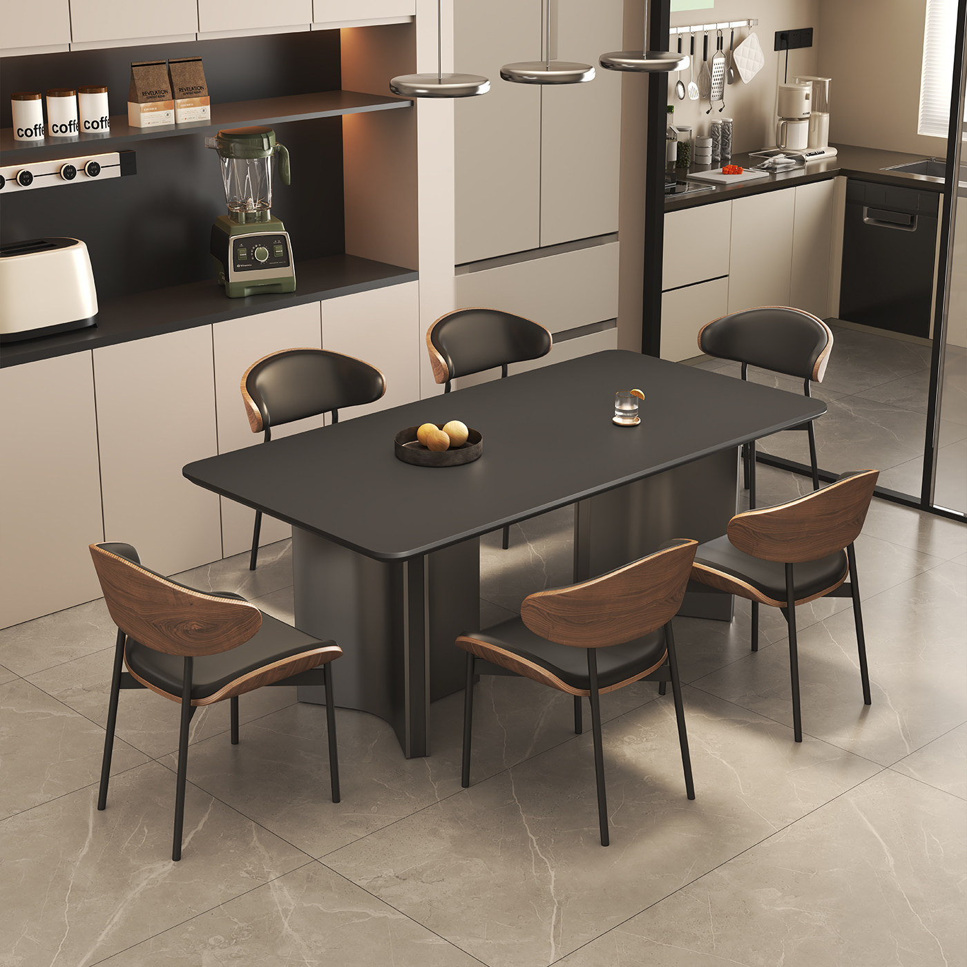 意式极简小户型长方形家用客厅现代简约岩板餐桌饭桌餐椅组合桌子,淘宝优惠券,粉丝福利购,淘宝优惠卷