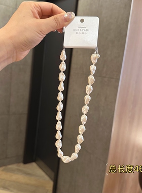 欧比雅比新款时尚百搭设计高级感项链锁骨链毛衣链高级感25741