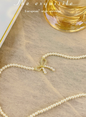 欧比雅比蝴蝶结项链轻奢小众高级感甜美时尚气质百搭锁骨链05103