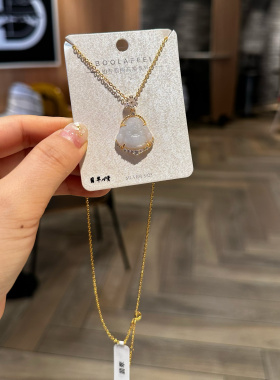 柏拉翡丽纯银佛公弥勒佛吊坠项链轻奢小众轻奢翡翠锁骨链00001