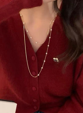 欧比雅比项链精致百搭时尚高级温柔可爱法式项链毛衣链配饰23170