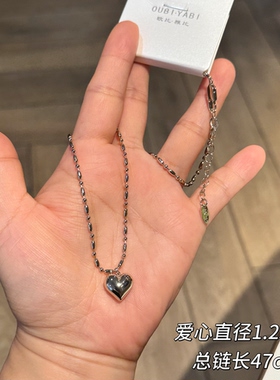 欧比雅比合金爱心项链女简约甜美气质瓜子链形锁骨链23191