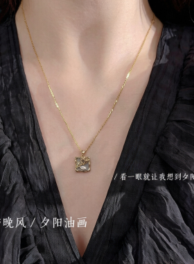 古丽古丽s925银新款项链时尚高级感气质精致甜美复古锁骨链05475