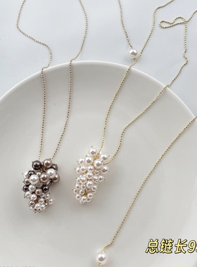 欧比雅比时尚高级感气质精致淑女甜美个性百搭项链毛衣链25856