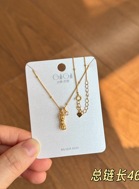 古丽古丽新款时尚高级感气质精925银甜美个性复古百搭项链08725