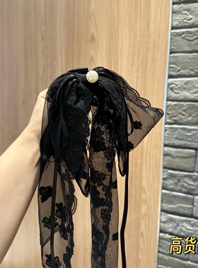 新款时尚蕾丝流苏飘逸百搭简约小众设计高级感发夹发饰头饰0538