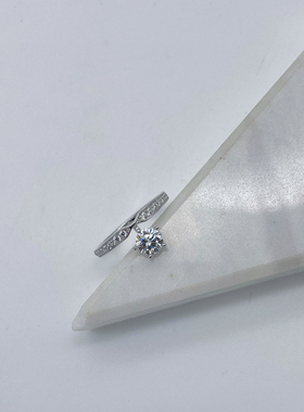 古丽古丽S925纯银莫桑石轻奢风婚戒饰品高级感时尚温柔戒指00061