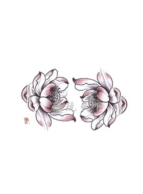 酷玩天下新品莲花粉红纹身贴纸