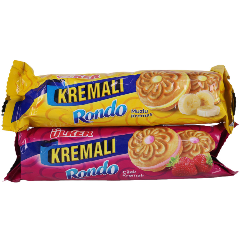 土耳其ULKER优客Rondo香蕉草莓味夹心饼干61克进口零食满24个包邮 - 图3