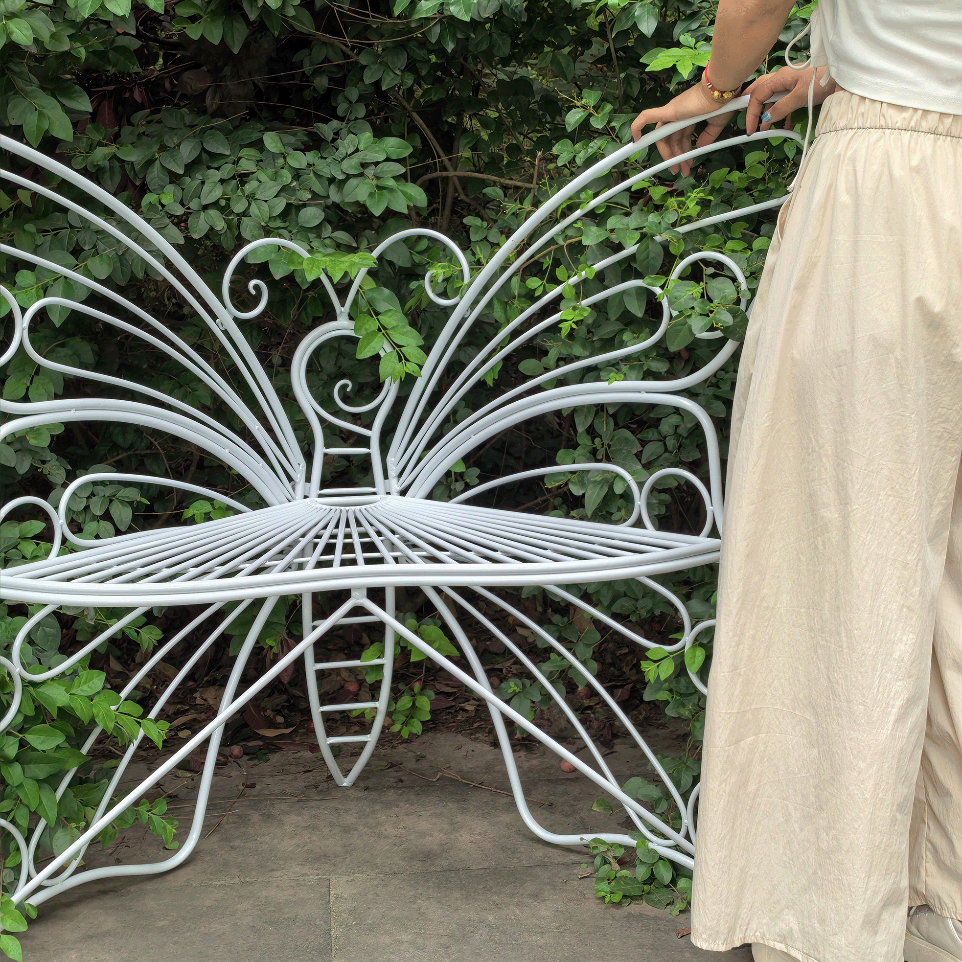 户外庭院蝴蝶铁艺椅家用室外花园阳台休闲凳子民宿创意装饰椅子,淘宝优惠券,粉丝福利购,淘宝优惠卷