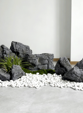 格雷系仿真假石景观摆件艺术摆件