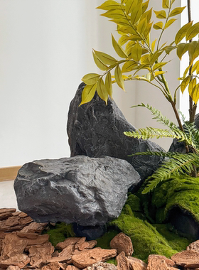 新中式风造景搭配仿真PU景观石