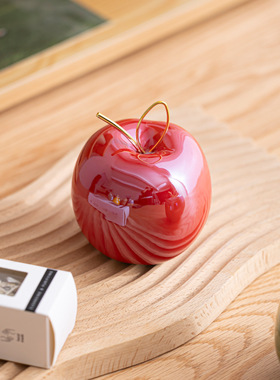 创意苹果造型红色家居桌面摆件