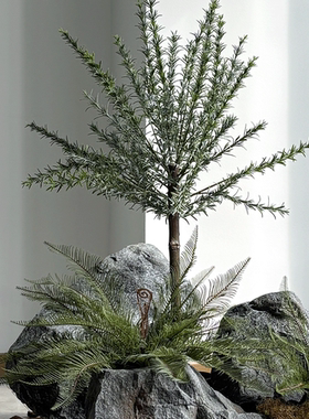 仿真石搭配场景装饰客厅落地造景