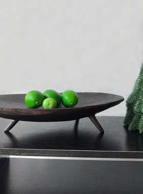 侘寂风木质托盘装饰摆件实木果盘