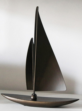 轻奢艺术工艺帆船风水摆件样板房