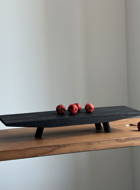 侘寂风复古轻奢软装饰品桐木托盘