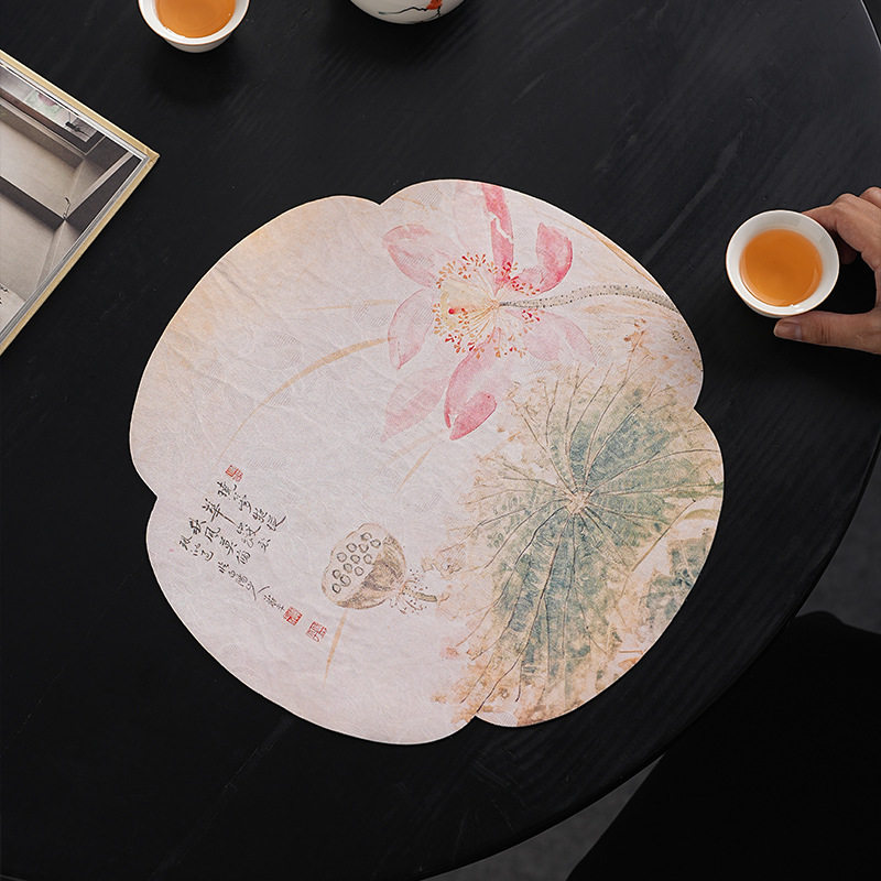 香云纱海棠茶席果熟来禽图双面干泡茶席防水茶桌垫桌旗茶道零配件,淘宝优惠券,粉丝福利购,淘宝优惠卷