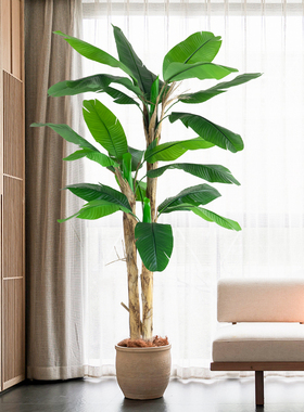 芭蕉树大型仿真植物高级仿生绿植盆栽室内商场橱窗装饰花假树摆件