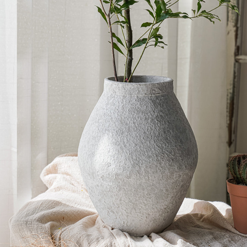 中式复古手工粗陶罐花瓶陶瓷落地花器摆件客厅水养酒店民宿装饰品,淘宝优惠券,粉丝福利购,淘宝优惠卷