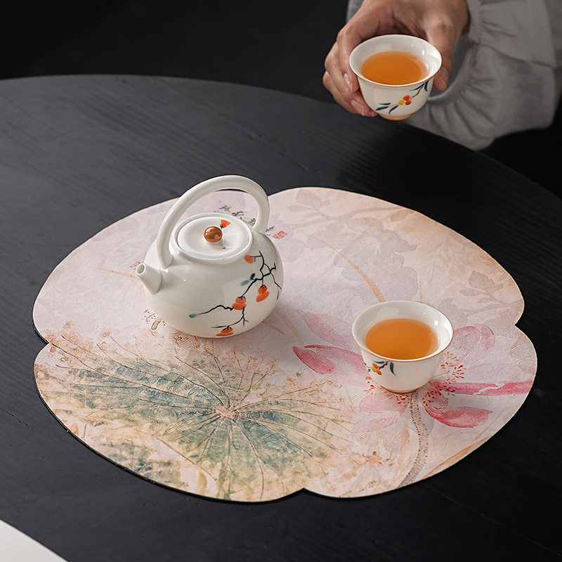 香云纱海棠茶席果熟来禽图双面干泡茶席防水茶桌垫桌旗茶道零配件,淘宝优惠券,粉丝福利购,淘宝优惠卷
