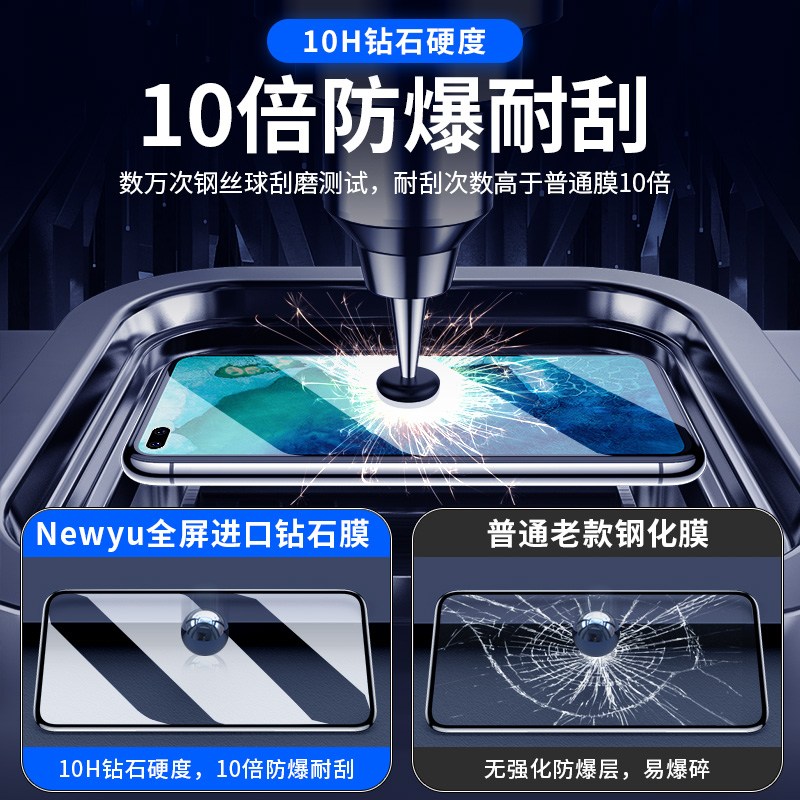 适用华为荣耀30钢化膜X10全屏V30V20V10Pro覆盖Play5防摔honor30s抗蓝光x30max手机Play5t活力版i畅玩20x20se - 图1