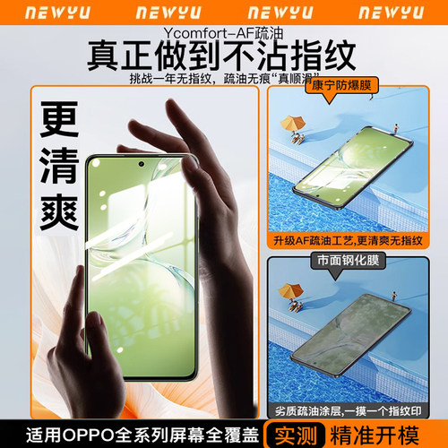 newyu适用oppok12x钢化膜K13TurboPro手机膜a5pro全屏a3pro/a2a1抗蓝光k10pro/k9sa56防窥a97水凝96磨砂a953 - 图2