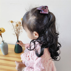 Парик 宝宝假发马尾卷公主造型小女孩儿童表演写真拍照学生夹蝴蝶结头饰 Amoy scouring rabbit