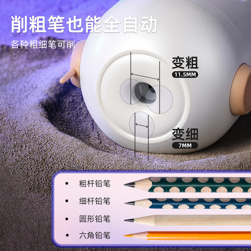 天文大口径全自动削笔刀转笔刀电动文具套装小学生削笔器自动削笔机卷笔刀粗大三角铅笔刀礼盒圣诞礼物大礼包 - 图0