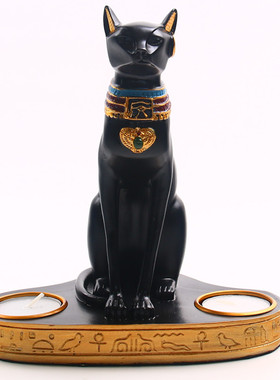 欧式埃及阿努比法老人面猫神树脂