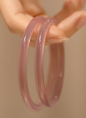 叮当镯一对玉髓高冰玛瑙手镯