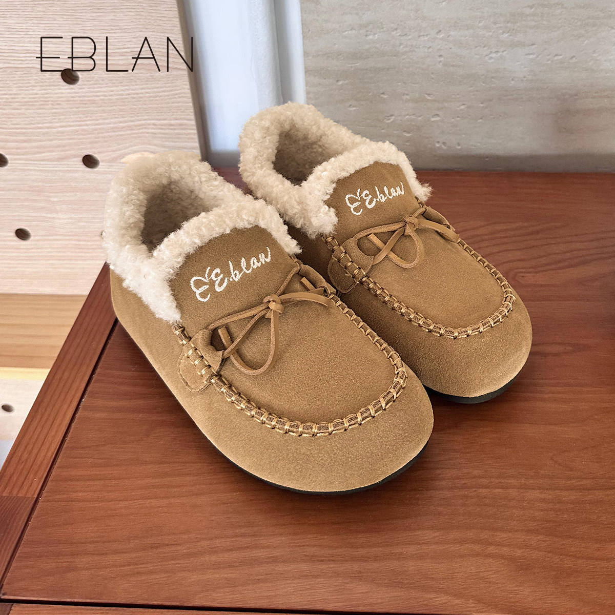 EBLAN/伊伴厚底内增高勃肯鞋女2025秋冬新款棉鞋加绒保暖毛毛单鞋,淘宝优惠券,粉丝福利购,淘宝优惠卷