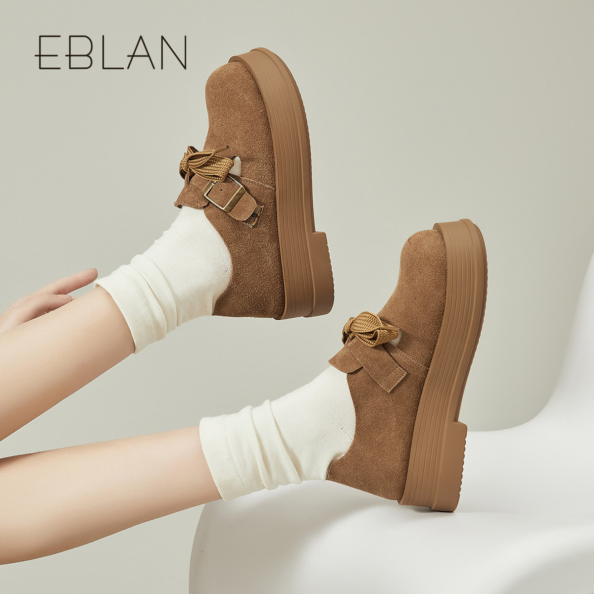 EBLAN/伊伴【宠粉清仓福利】厚底休闲勃肯鞋秋冬百搭女玛丽珍单鞋,淘宝优惠券,粉丝福利购,淘宝优惠卷