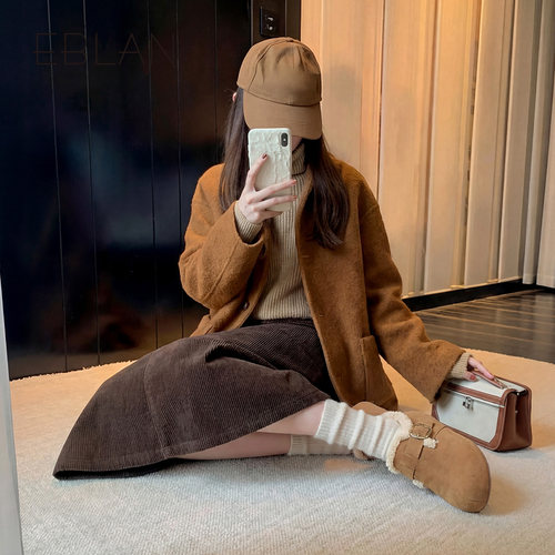 EBLAN/伊伴厚底毛毛勃肯鞋女2025冬季新款加绒保暖内增高雪地棉靴 - 图0