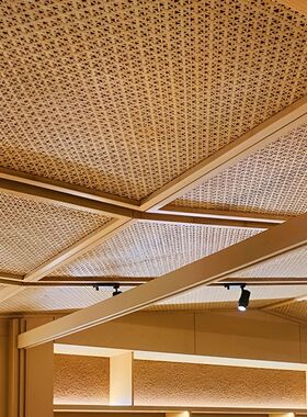 【六角米】装修竹席吊顶背景墙面民宿茶室复古手工竹编装饰文艺装