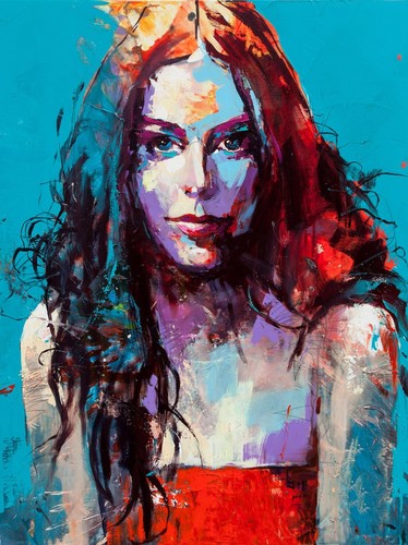 纯手绘波普定制肖像画客厅抽象油画头像礼物照片创意现代人像挂画 - 图1