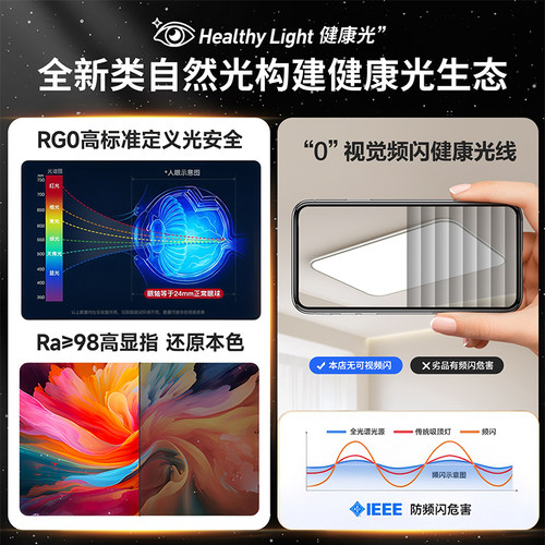 led客厅大灯吸顶灯全光谱护眼房间主卧室灯现代简约大气中山灯具 - 图3