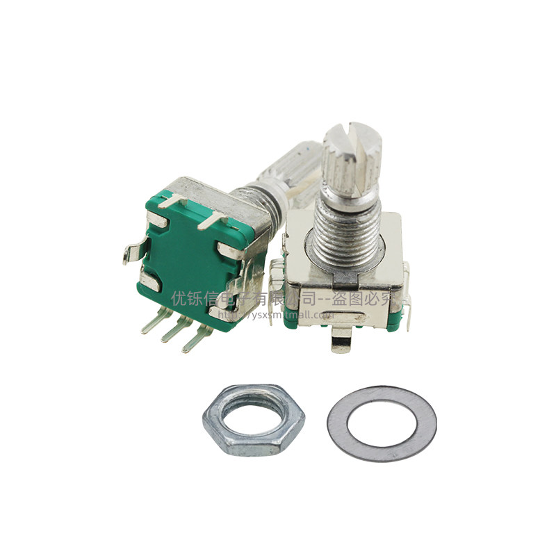 绿底正向EC11旋转编码器/编码开关/数字电位器5脚带开关梅花柄,淘宝优惠券,粉丝福利购,淘宝优惠卷