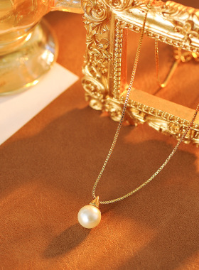 珍珠项链小红书同款法式复古简约吊坠锁骨链新款设计高级感气质潮