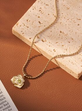 玫瑰雨露手链项链耳钉轻奢小众百搭精致高级感设计山茶花耳环手串