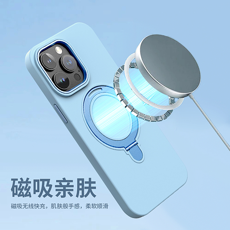 真液态硅胶适用苹果15promax手机壳极简ins风iphone14纯色高级感13pro防摔全包15磁吸充电12支架14pm潮牌情侣 - 图3