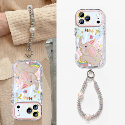 新款适用苹果17promax手机壳15pm透明16奶油iPhone14气囊防摔13pro卡通创意小象12全包硅胶11可爱17e情侣plus - 图3