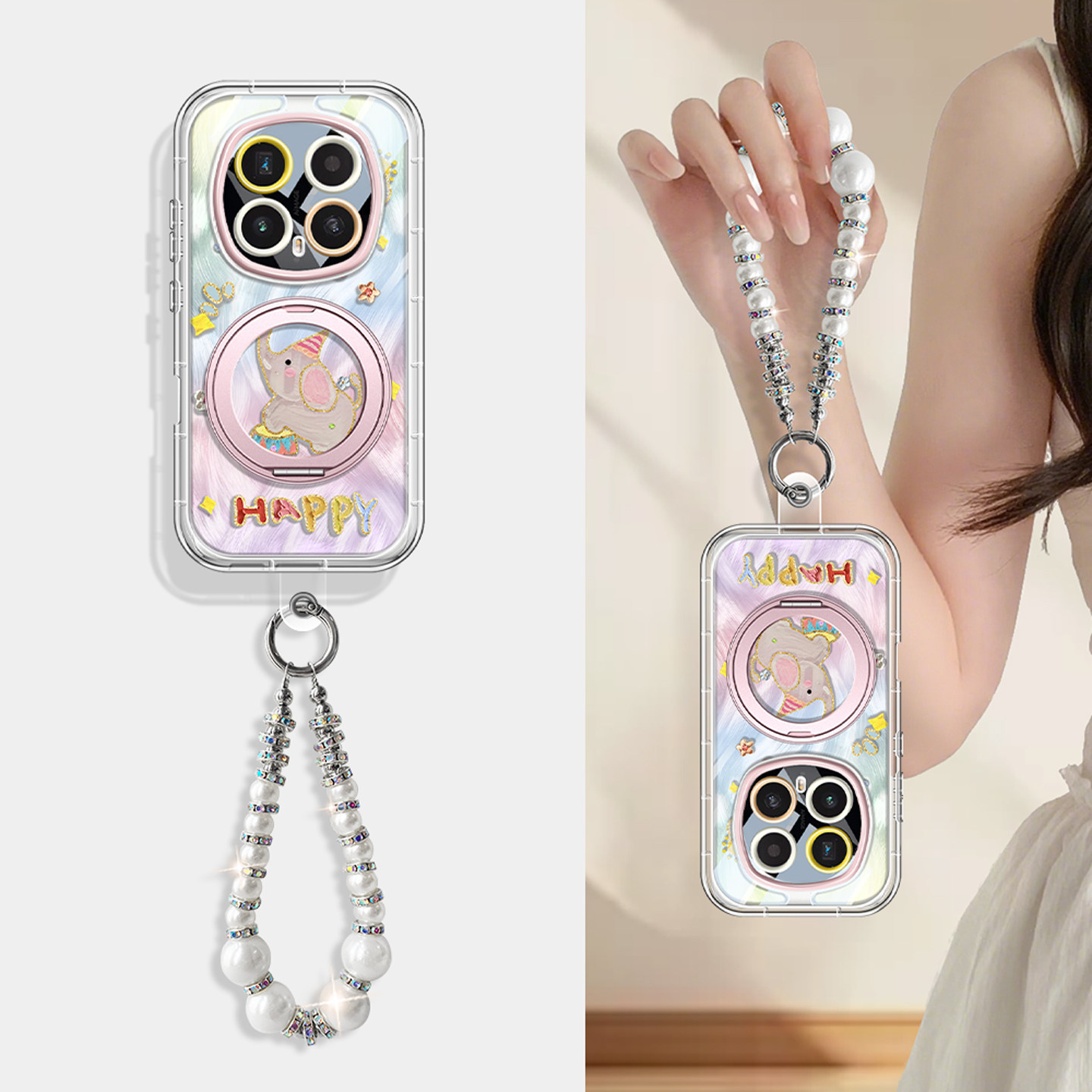 360旋转支架适用荣耀magic8pro手机壳卡通可爱magic8全包镜头防摔magic7pro油画羽纱萌宠magic7网红情侣爆款 - 图3