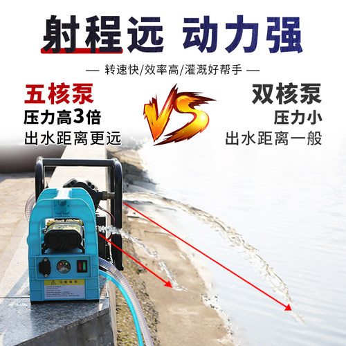 充电式抽水泵大流量农用浇地灌溉浇菜户外抗旱大功率井水自吸 - 图1
