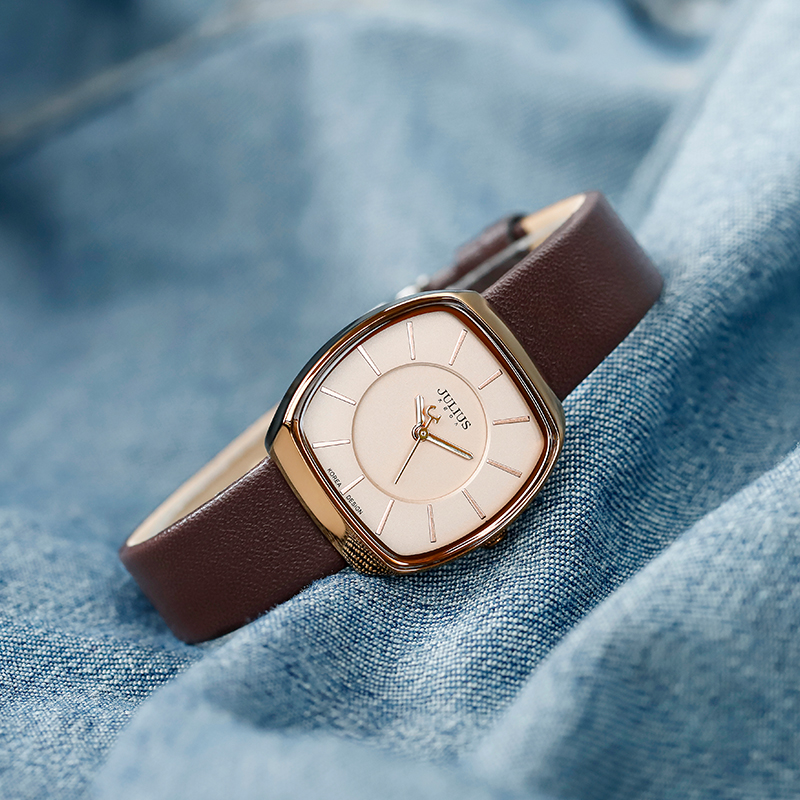 聚利时女式简约气质复古学生小方表 julius聚利时盈硕日韩腕表